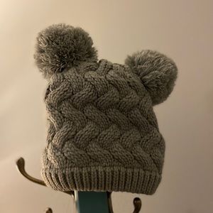 NWOT Angela and William gray beanie with poms